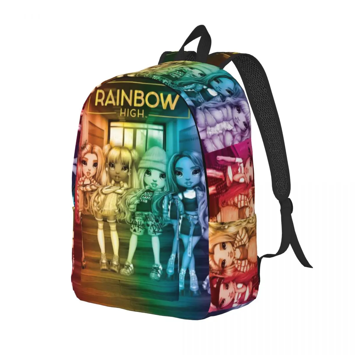 Rainbow High Group Artwork New Fashionable Pattern School Bag Print Lightweight Backpack 15.7in 17.7in