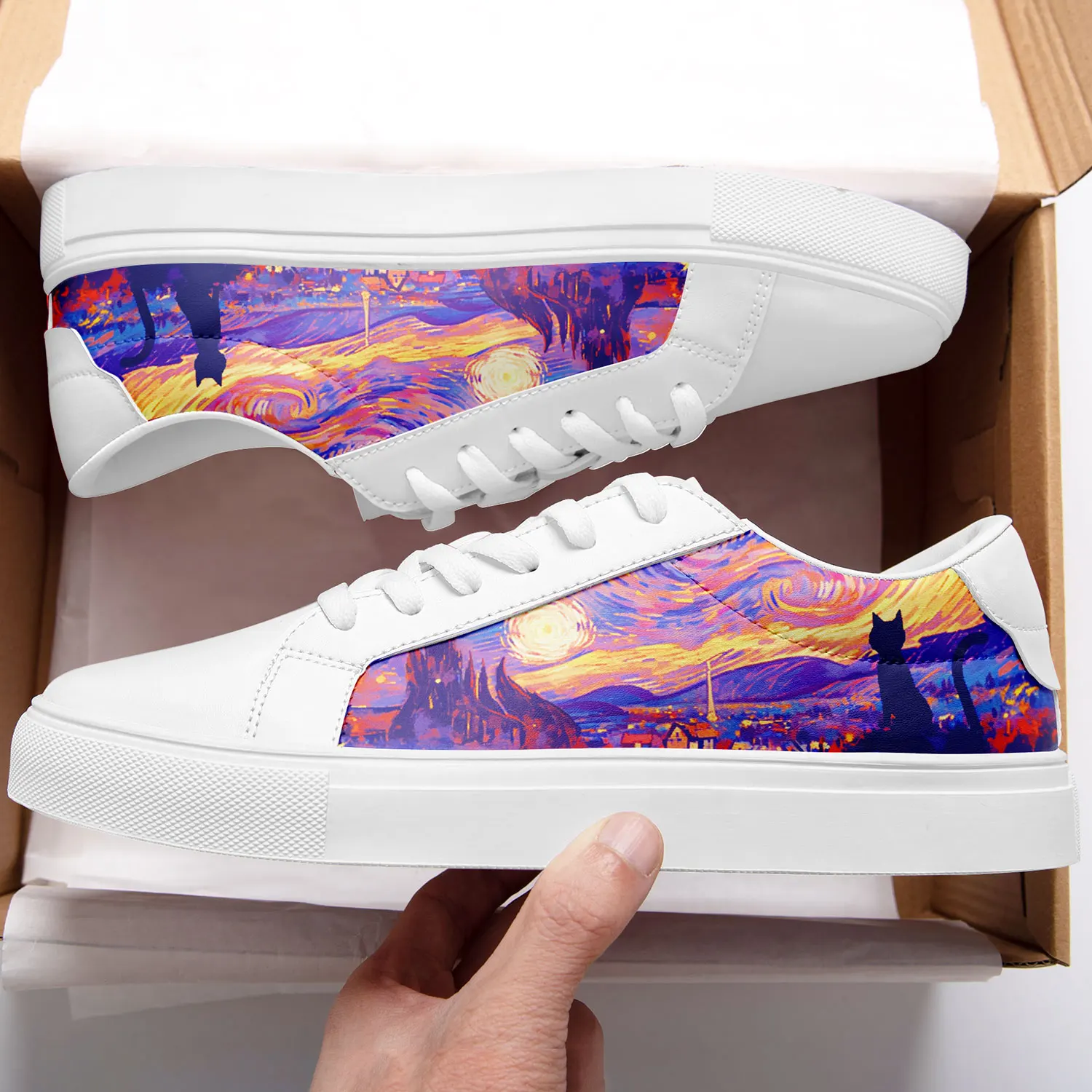 

Белые туфли для скейтбординга на заказ, легкие прочные кроссовки для мужчин и женщин, индивидуальный дизайн с логотипом, модная повседневная спортивная обувь