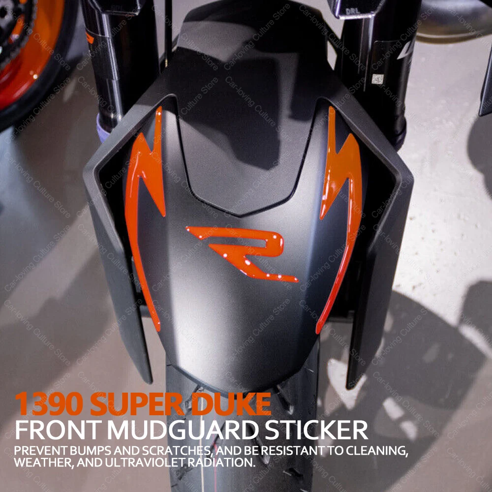 

Аксессуары для мотоциклов Super Duke 1390, водонепроницаемые защитные наклейки на передние крылья, 3D эпоксидная смола, защитная наклейка