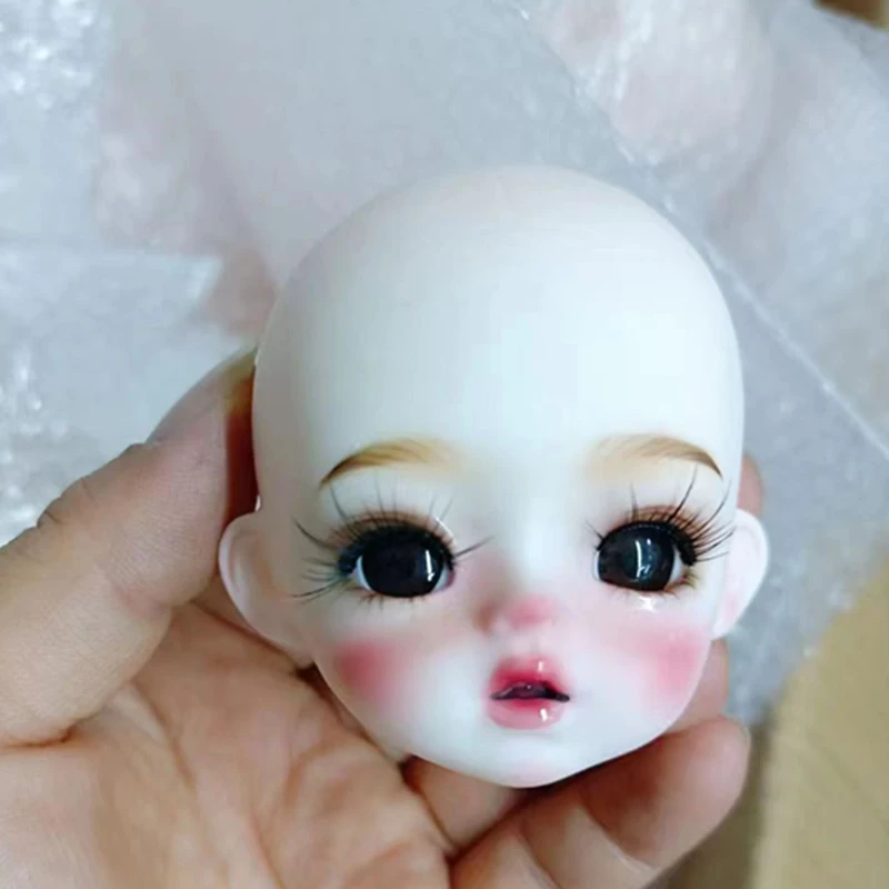 Cabeza de maquillaje Bjd pintada a mano para niñas, juguete de vestir, regalo, 28cm, 1/6