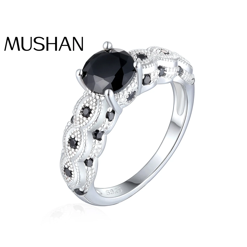 

MuShan Jewelry 925 Sterling Silver Ring Wedding Band High Carbon Diamond Christmas Gift Luxury Style Women Rings Fine Jewelry