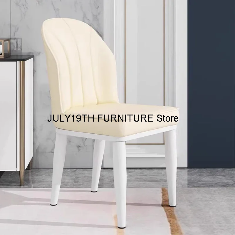 White Waterproof Dining Chair Eaiting Gold Simple Leather Designer Dining Chair Nordic Modern Cadeiras De Jantar Furniture