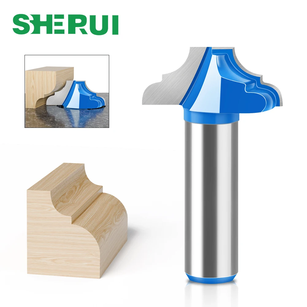 1pc 12mm 1/2 "Shank Two-sided Skip Table Router Bit Carving Machine Tool Cabinet Door Router Bit Lace Router Bit Carving Machine