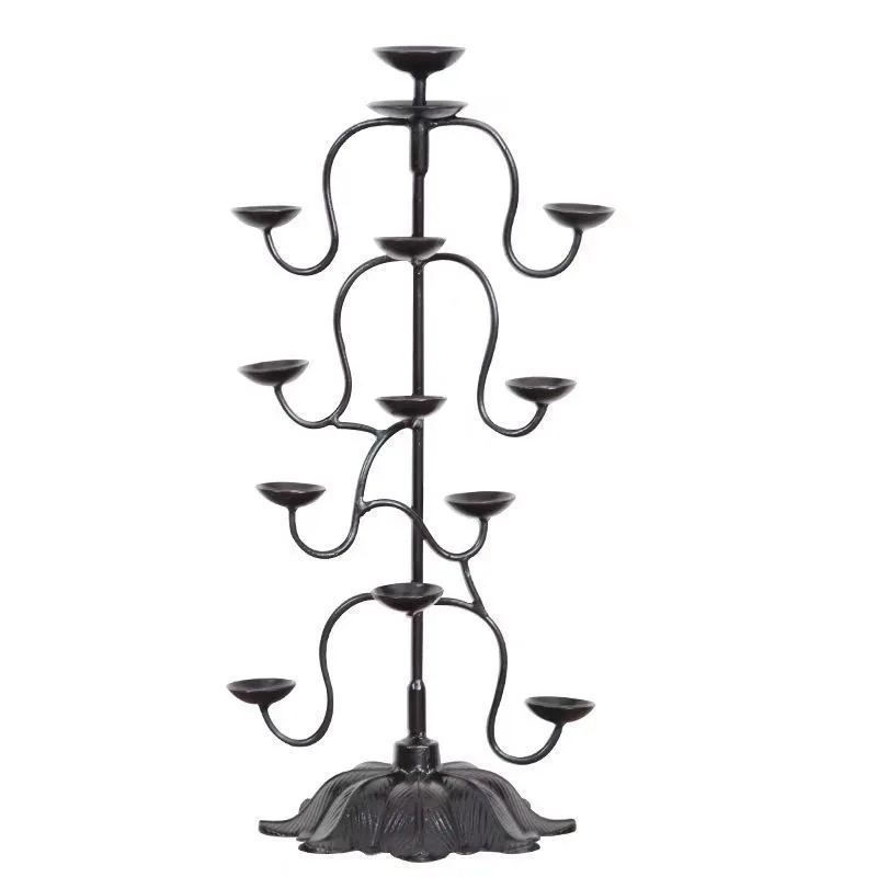 Cast iron candlestick lamp decorative ornament retro