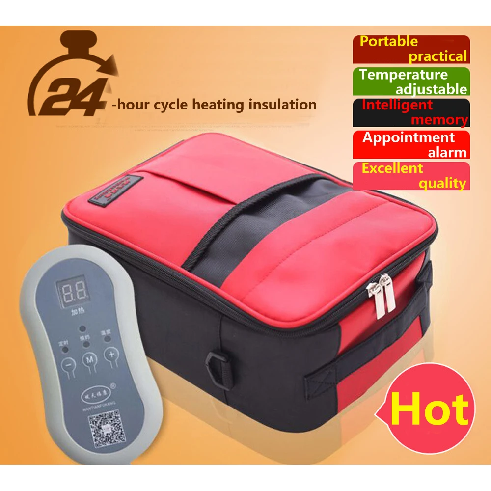 Abdominal dialysate heating package incubator for household/vehicle plug-in peritoneal dialysis supplies