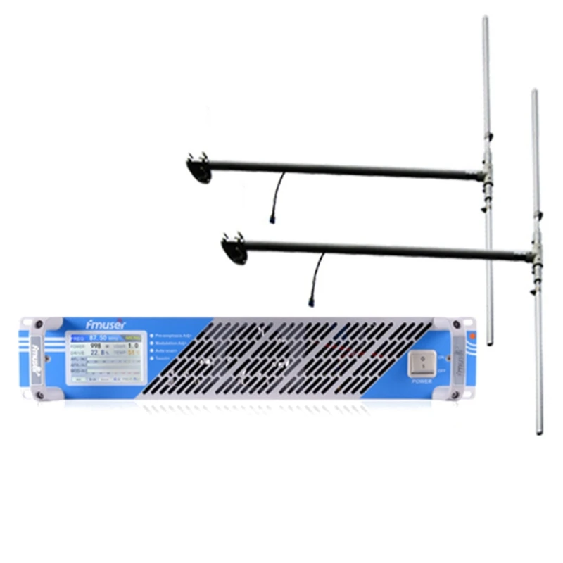 

100Watt 150W tactil FM transmisor de Radio Broadcast+2 Bahias antena dipolo+30m cable para la estacin de radio