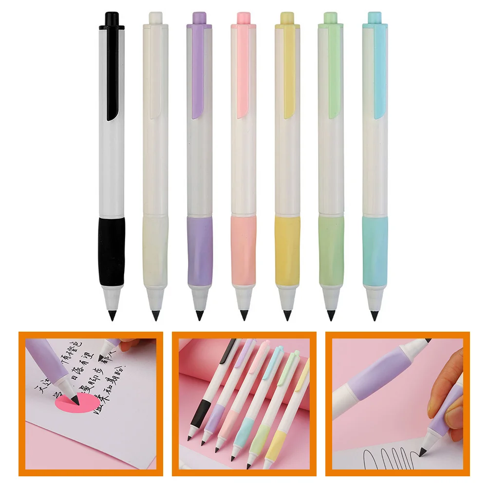 

7 Pcs Inkless Writing Pen Mechanical Pencil/Students Only/No Need to Sharpen/Press Eternal Pencil/7pcs Abs