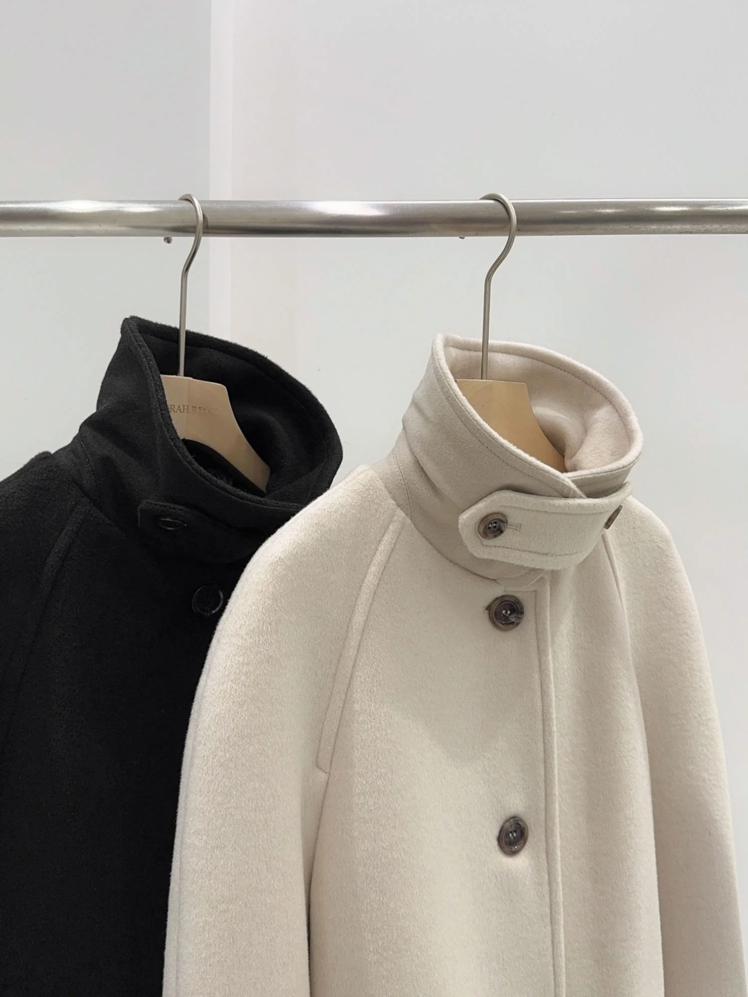 Nuo Xiaola Authentic Winter Woolen Coat Casual Mid-Length Single-Button Design Pure Color Straight-Body Fit Online Exclusive