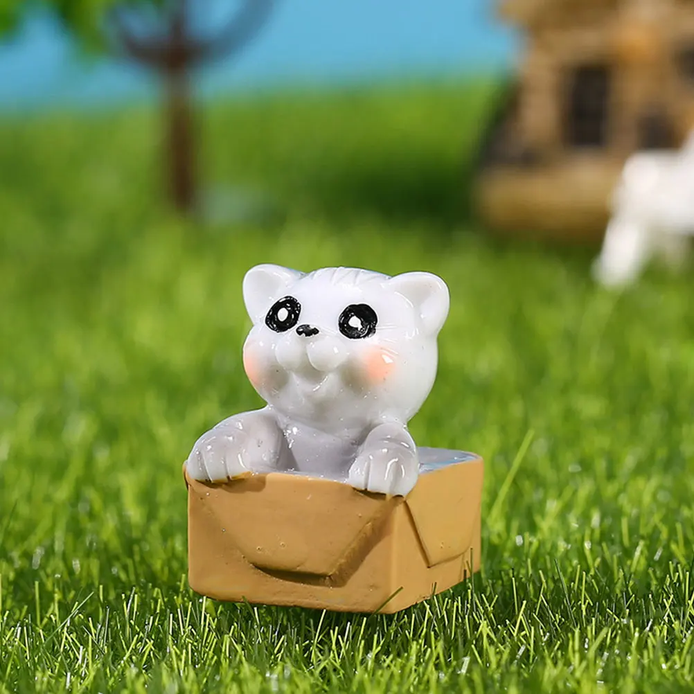 

15pcs Cat Statue Resin Figurines Decorations Home House Micro Resin Mini Cat Decorations L Animal Statues