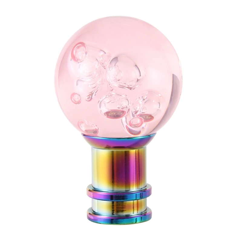 Universal Shift Knob Shift Lever Knob Acrylic Shift Knob Transparent Crystal Bubble Gear Shift Knob Pink