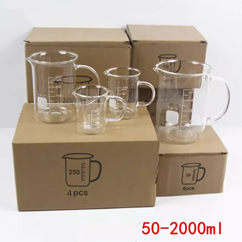 

Laboratory high temperature resistant open mouth straight glass beaker 250ml500ml1000ml2000ml