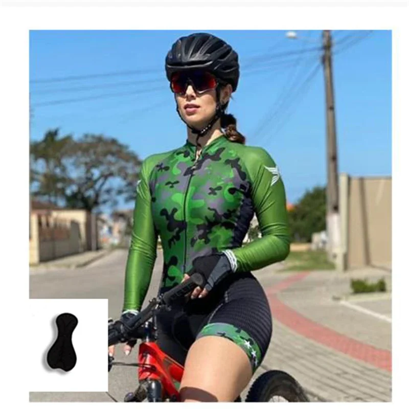 Triathlon Jumpsuit Breathable Uniforms Woman Cycling Jersey Bike Mountain Clothing Custom Popular Style Bib Shorts Cycling Suit