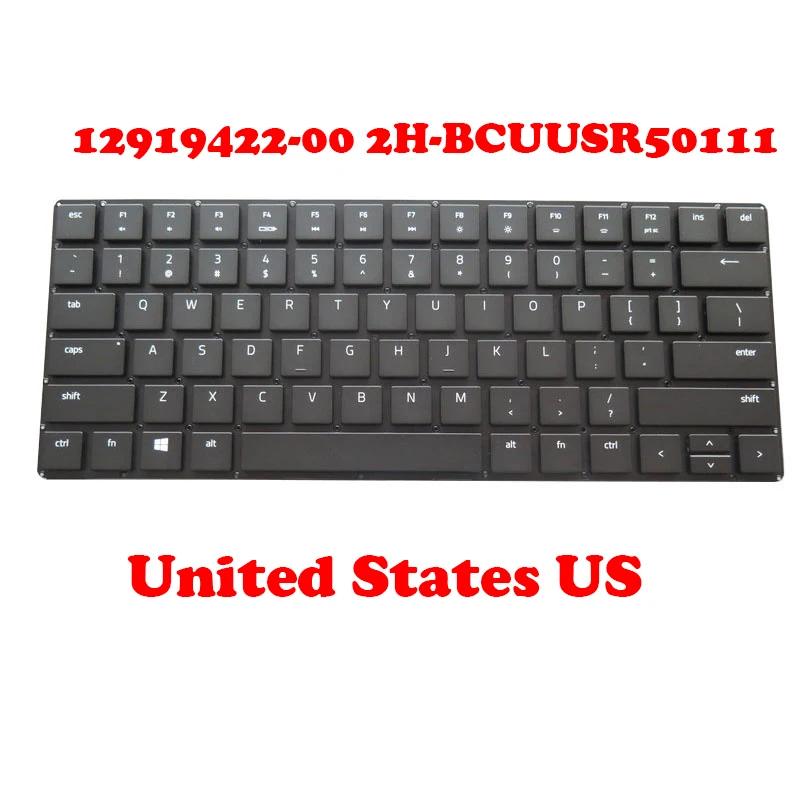 

Laptop Keyboard For RAZER Blade 15 2H-BCUUSR50111 911100163930 NBLCU 12919422-00 United States US Black With Backlit