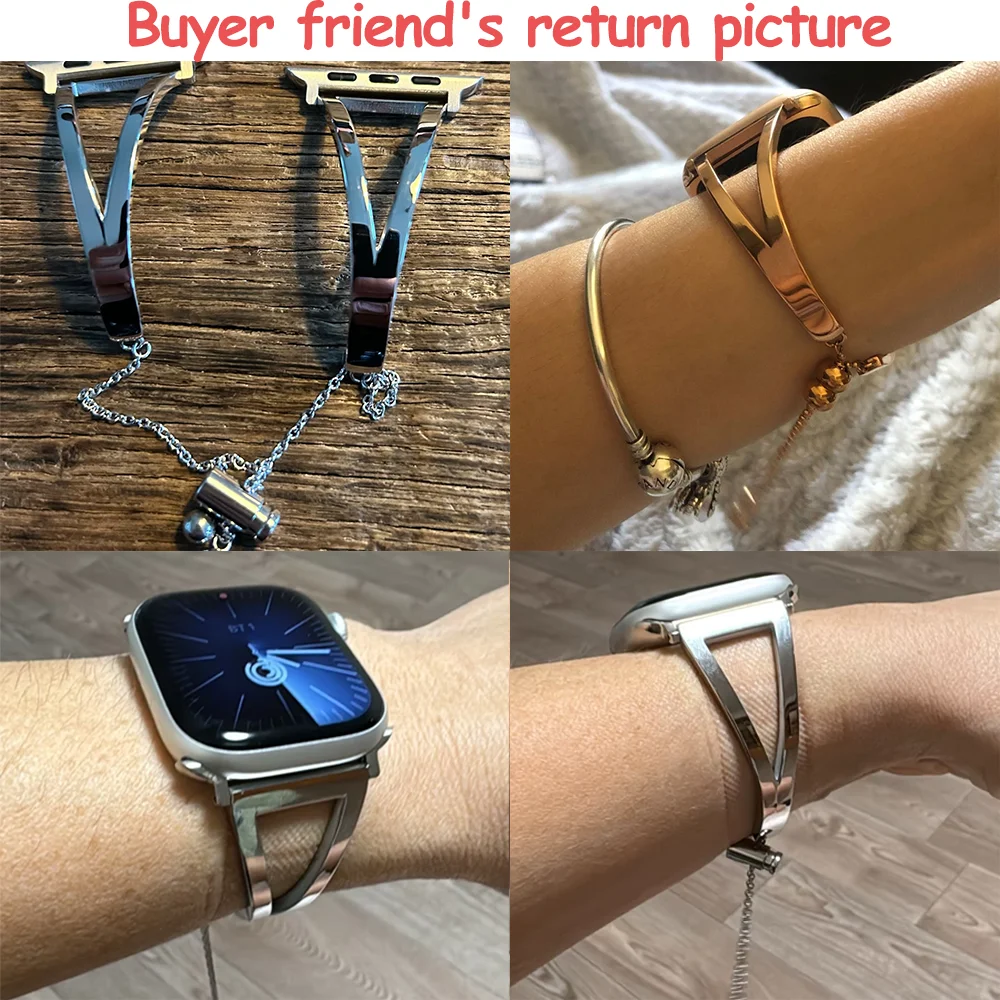 ساعات للنساء حزام ل سوار ساعة أبل 42 مللي متر 46 44 41 49 مللي متر سوار معدني من الفولاذ المقاوم للصدأ iWatch سلسلة 10 9 8 7 se Ultra 2