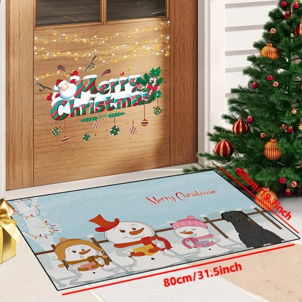 ممسحة VIKAMA لعيد الميلاد، سجادة مضادة للانزلاق قابلة للغسل في الغسالة، ديكور مدخل داخلي وخارجي لغرفة المعيشة في الباب الأمامي