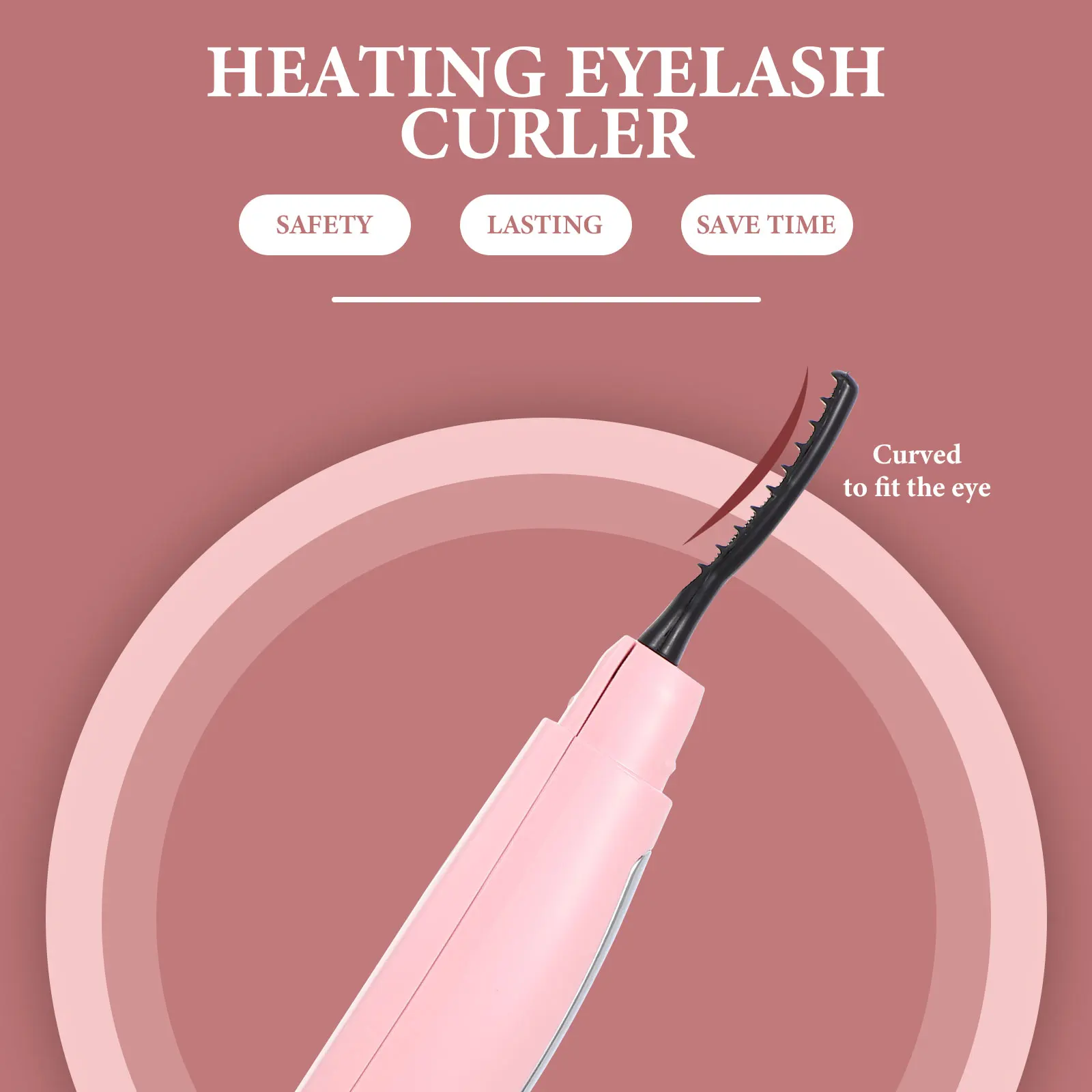 

Practical ABS Heated Eyelash Curler Fast Heating Electric Lash Curling Tool Eyelash Design Device Portable Eyelash Styler