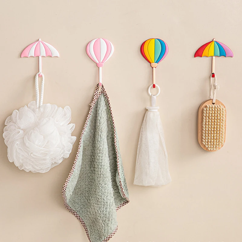 Hot Air Balloon Wall Hooks Umbrella Adhesive Fridge for Keys Wall Crochet Holder Removable Kitchen Washed holder Hook Home Decor