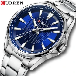 CURREN Classic Simple Stainless Steel Quartz Wristwatches Fashion Brand Men's Watches with Luminous Hands