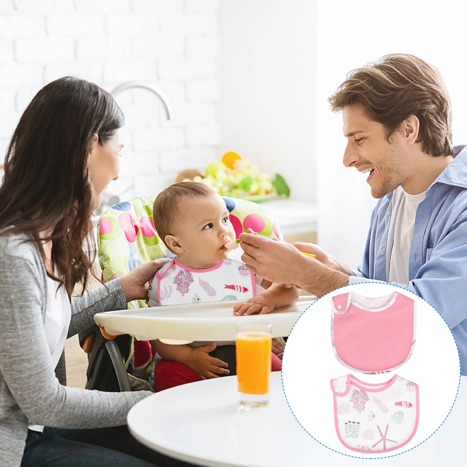 

2 шт. хлопковых детских слюнявчиков-нагрудников для младенцев, регулируемые на кнопках, мягкие фартуши для кормления для мальчиков и девочек, товары для малышей