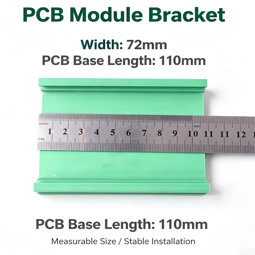 72mm PCB Module Bracket DIN Rail Mount Housing Base 40‑140mm For PLC Relay Circuit Board Terminal Block PCB Module Installation view 5