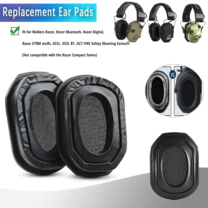 Silicone Walker's Razor Gel Filled Replacement Ear Pad for Muff More Comfortable for Shooting Hunting Ear Protection 1 pair