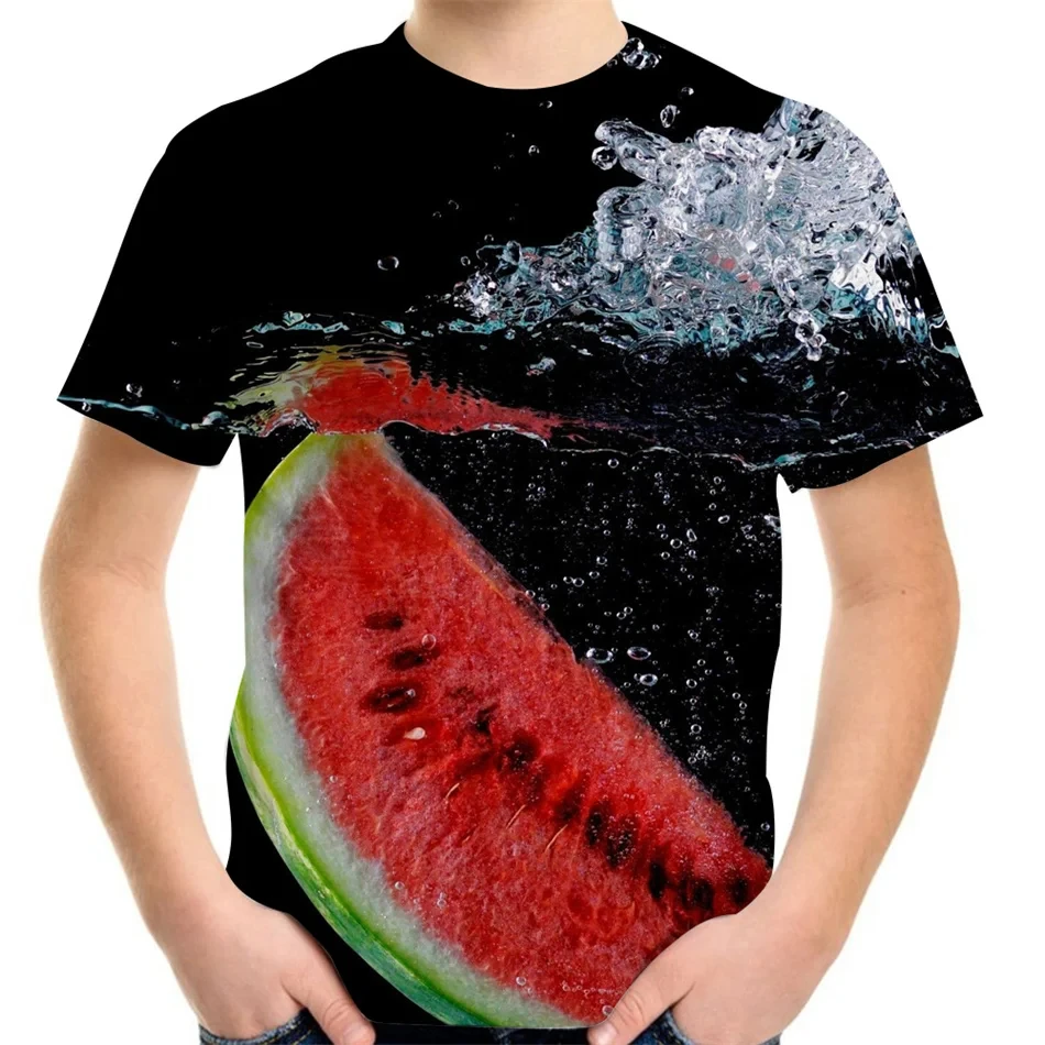 2024 Kids Clothes Boy Tshirt Short Sleeve Girl T-Shirt Children's Clothing 3D Watermelon Print Fashion Funny Kids Summer Clothes