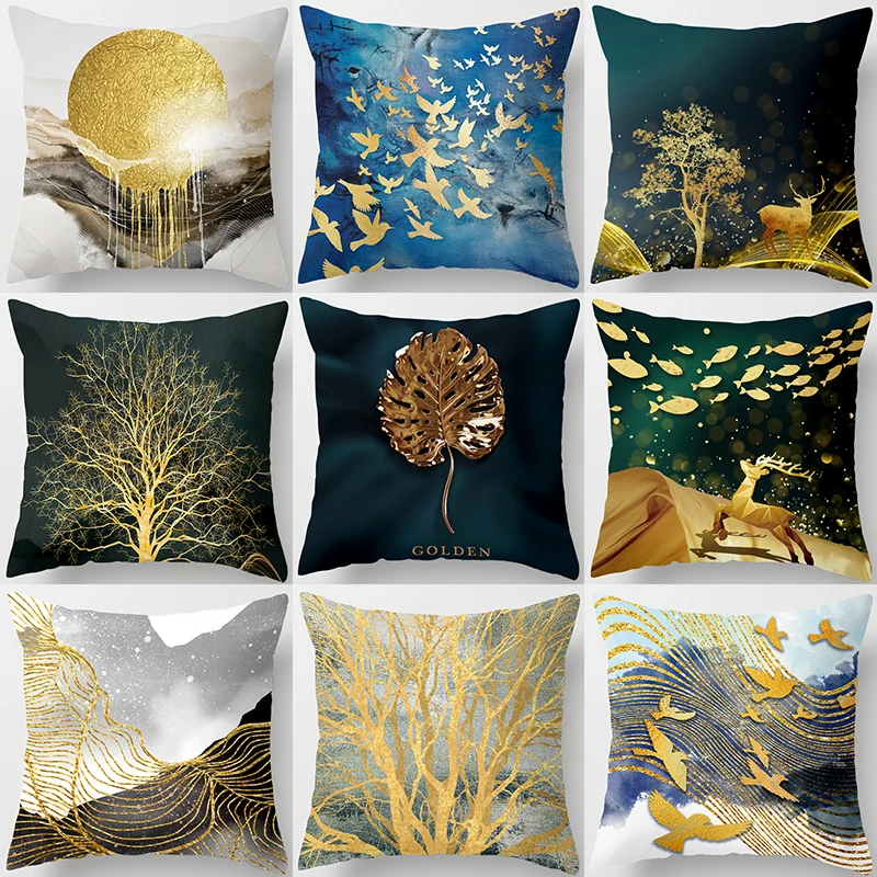 

Gold Tree Forest 45*45CM Polyester Cushion Cover Car Home Decor Decoration Sofa Bed Decorative Throw Pillow Pillowcase 40874P