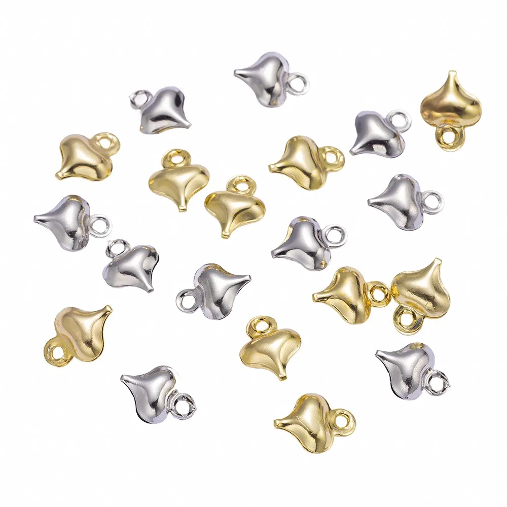 

20 шт. позолоченных латунных подвесок-сердечек 18K для пар, для серег, ожерелий, браслетов, рукоделия, изготовления ювелирных изделий, оптом