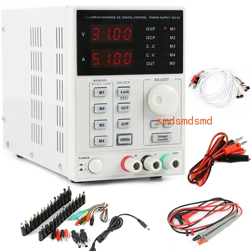 KA3005D  Precision Adjustable Digital Programmable DC Power Supply Laboratory Power Supply 30V 5A +Laptop AC DC JACK Phone