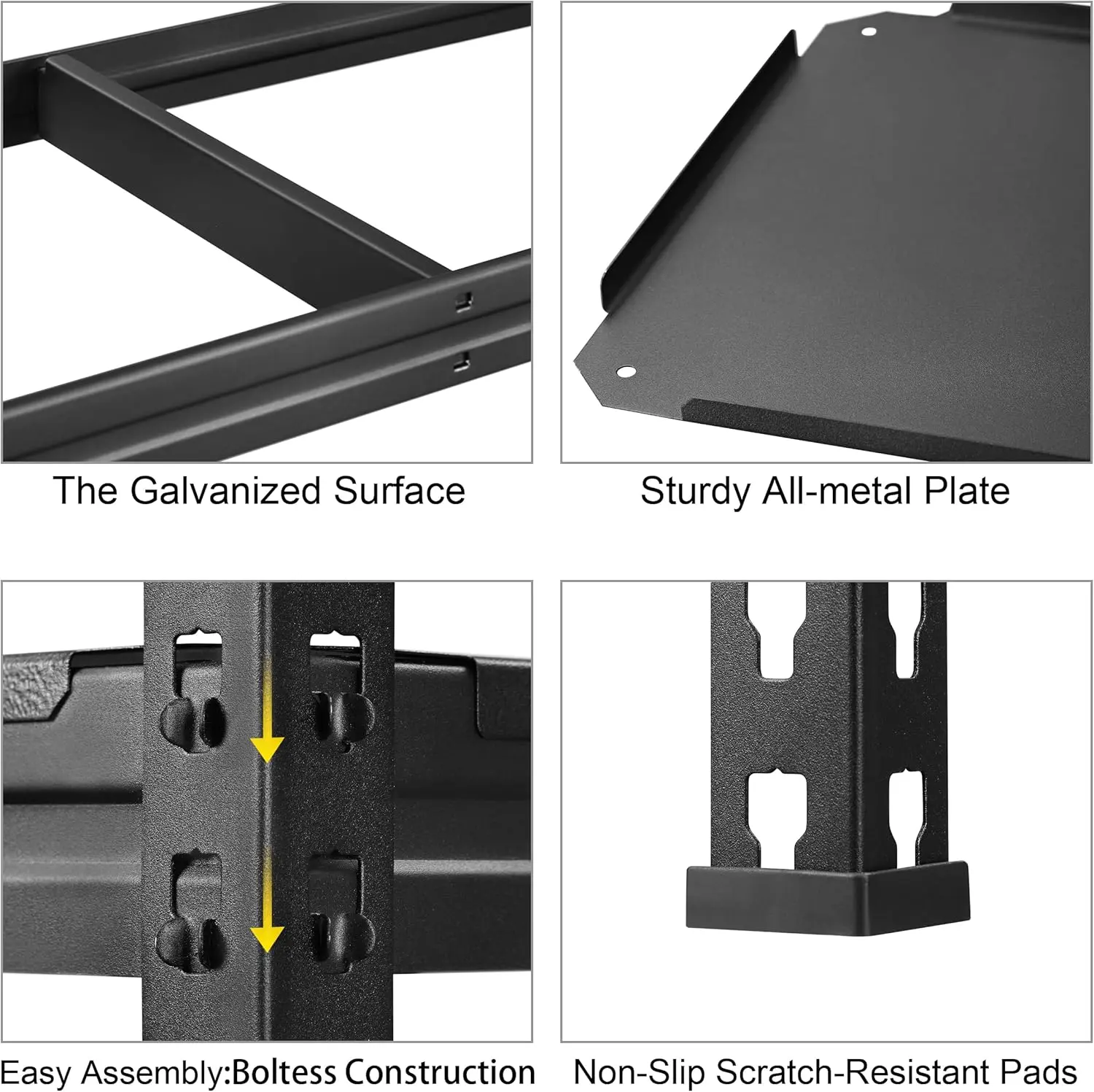 Prateleiras de garagem ajustáveis PrimeZone, todo em metal, prateleiras de 5 camadas, 36 "W x 16" D x 71 "H, 2 pacotes