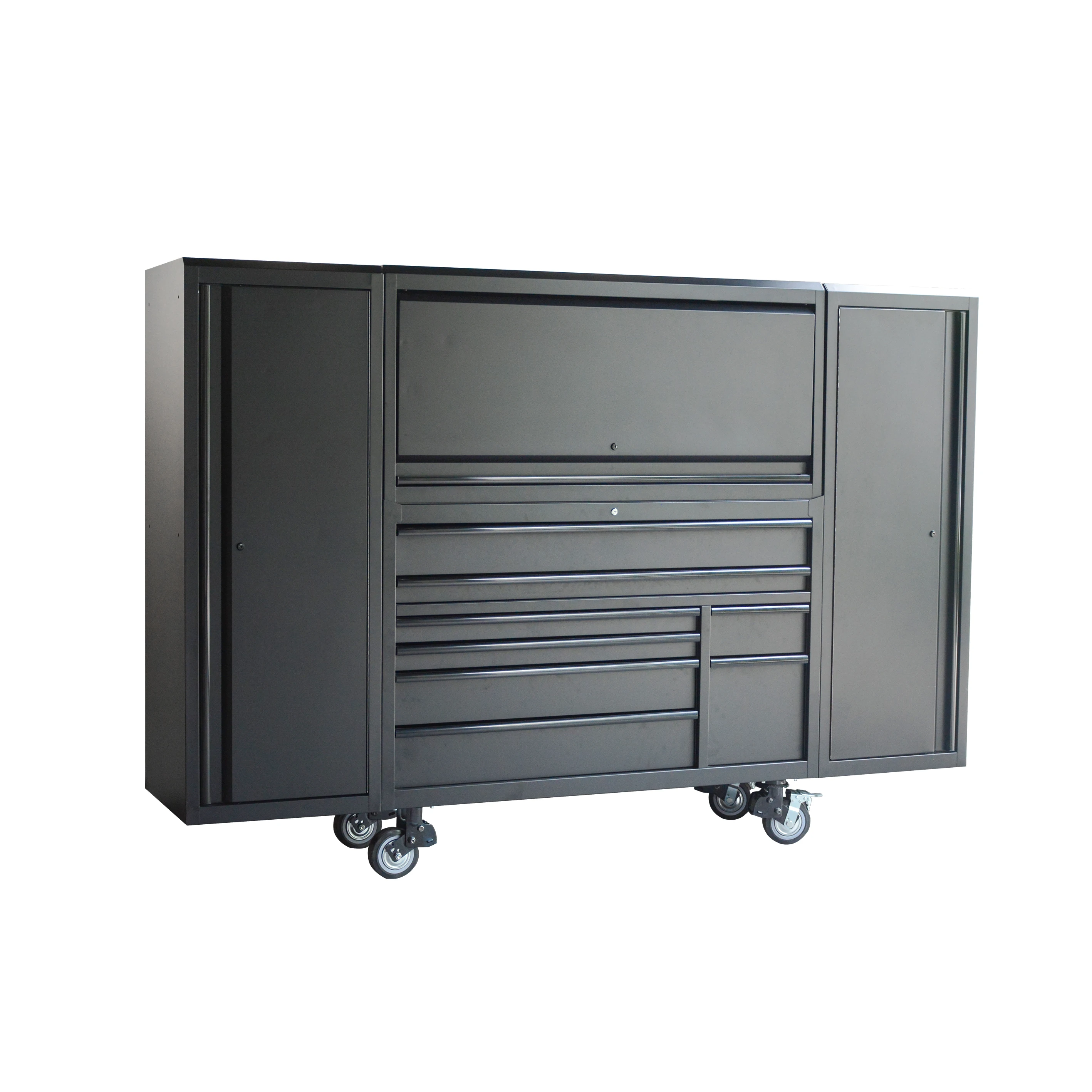 

Hyxion Wholesale 56inch Tool Chest With 8 Drawers And 1 Upper Tool Chest And 2 Side Locker Pro Style Tool Chest