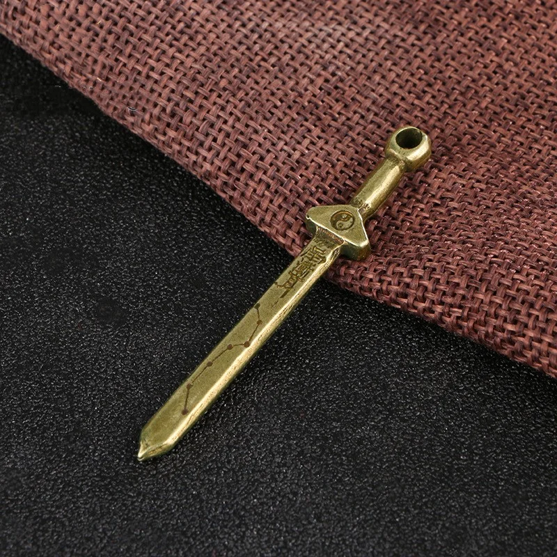 Antique Brass Mini Seven Star Bagua Sword - Chinese Style Feng Shui Lucky Hangings Ornament, Ward Off Evil Ornament