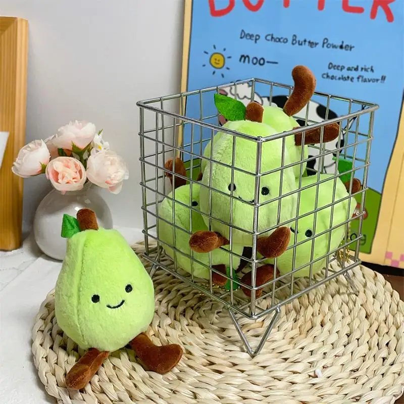 Bonito pelúcia simulado pêra verde pingente chaveiro kawaii pelúcia boneca pingente mochila bolsa decoração pingente presentes