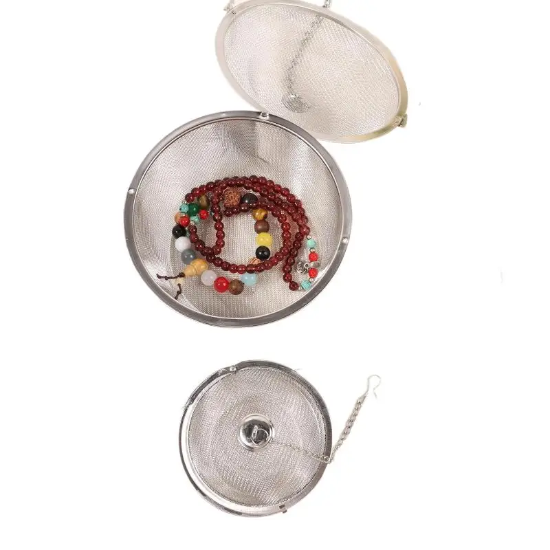 ステンレス製ジュエリークリーナーバスケット（ロックとフック付き）ジュエリースチームクリーナー、超音波洗浄機用溶液