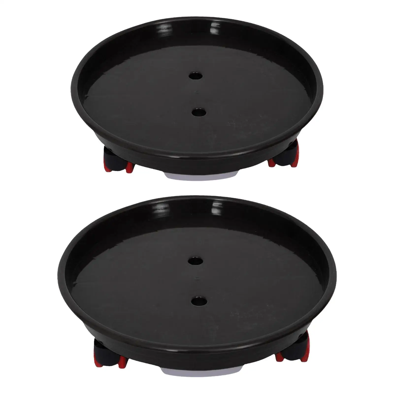 Flower Pot Tray with Wheels Plant Saucer Rolling Stand for Office Balcony