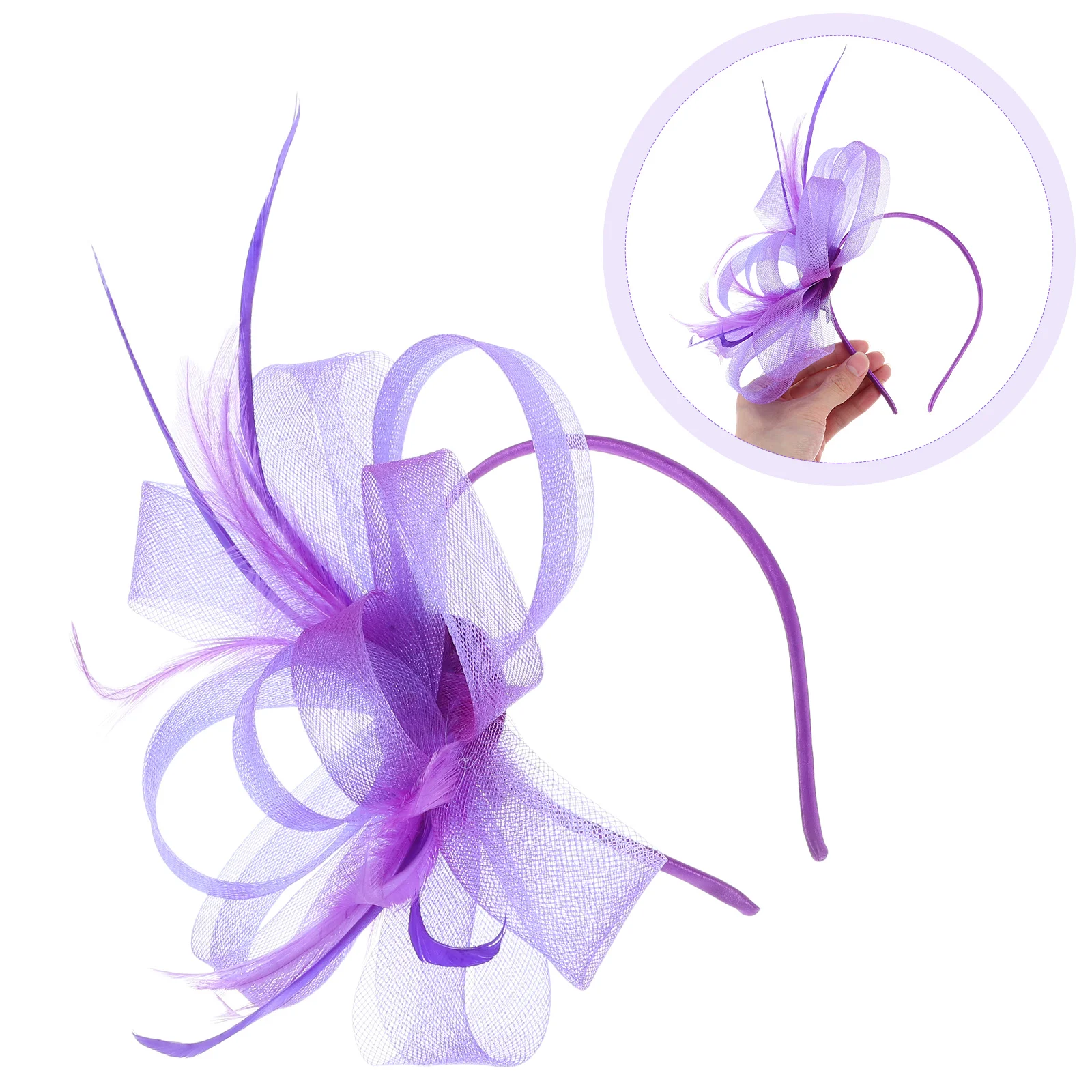 

1 Set Plume Headband For Women Elegant Bowknot Hairband Lightweight Wedding Fascinator Hair Accessory Large Bow Headpiece For