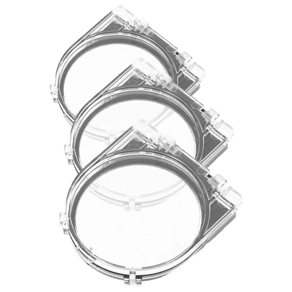 3 قطعة غطاء مفتاح دفع مقاوم للماء غطاء حماية من البلاستيك الشفاف لمعدات المكاتب المنزلية لاصق حارس السلامة في حالات الطوارئ