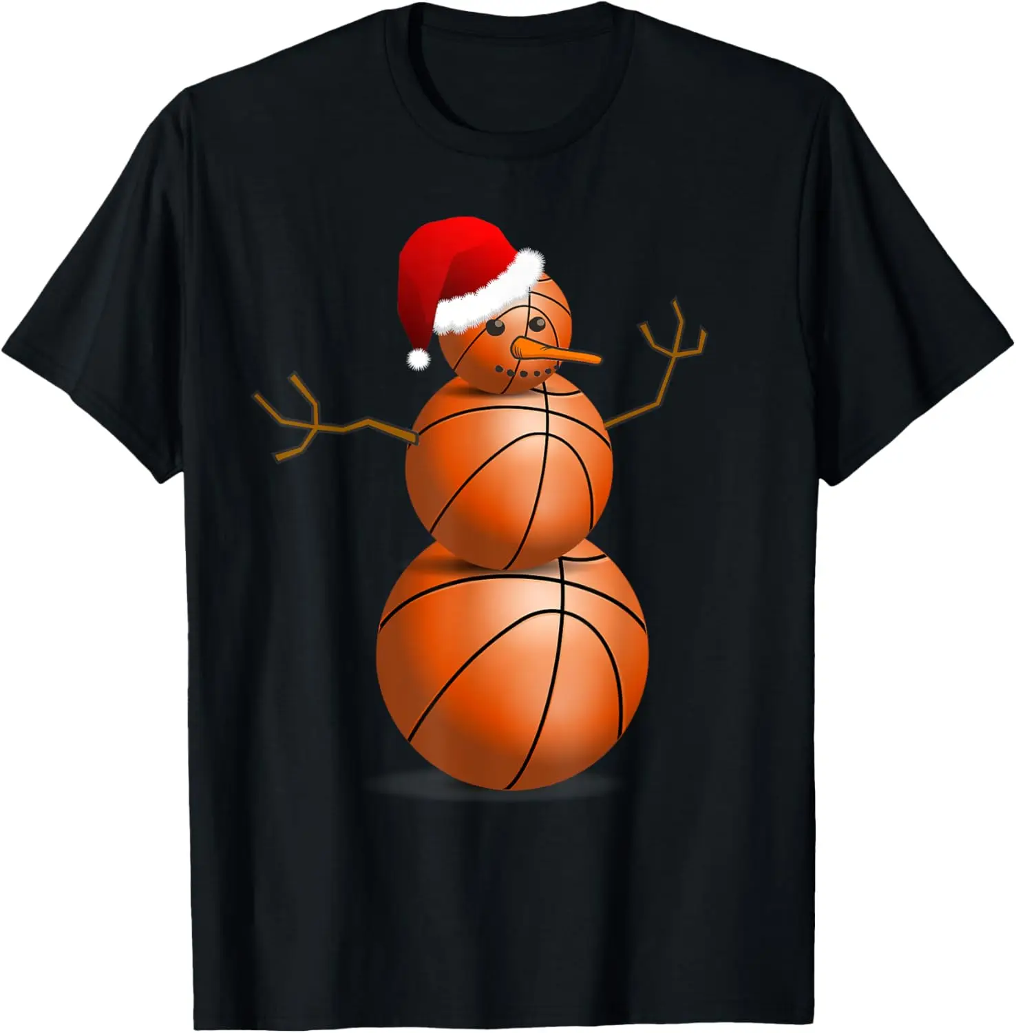 Christmas Basketball Shirt - Basketball Snowman T-Shirt T-Shirt