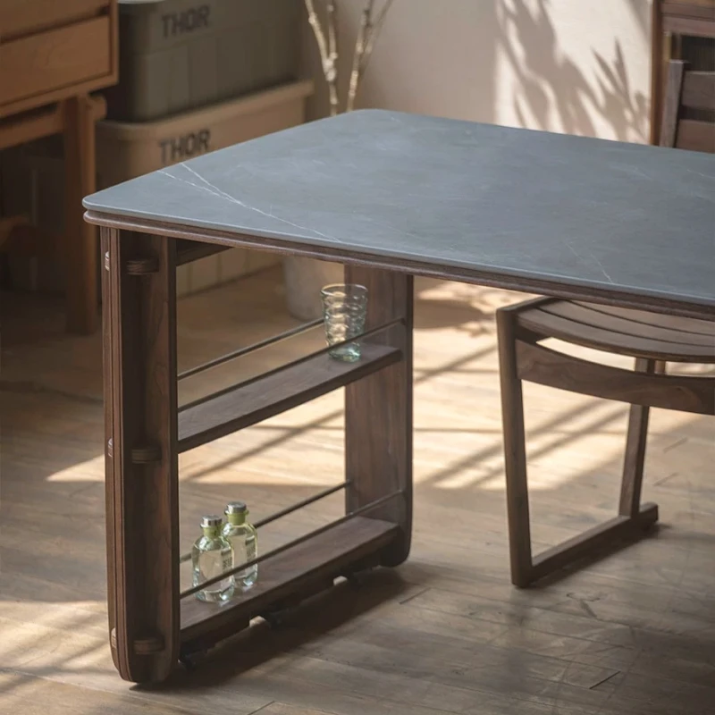 

Movable solid wood sintered stone vintage workbench