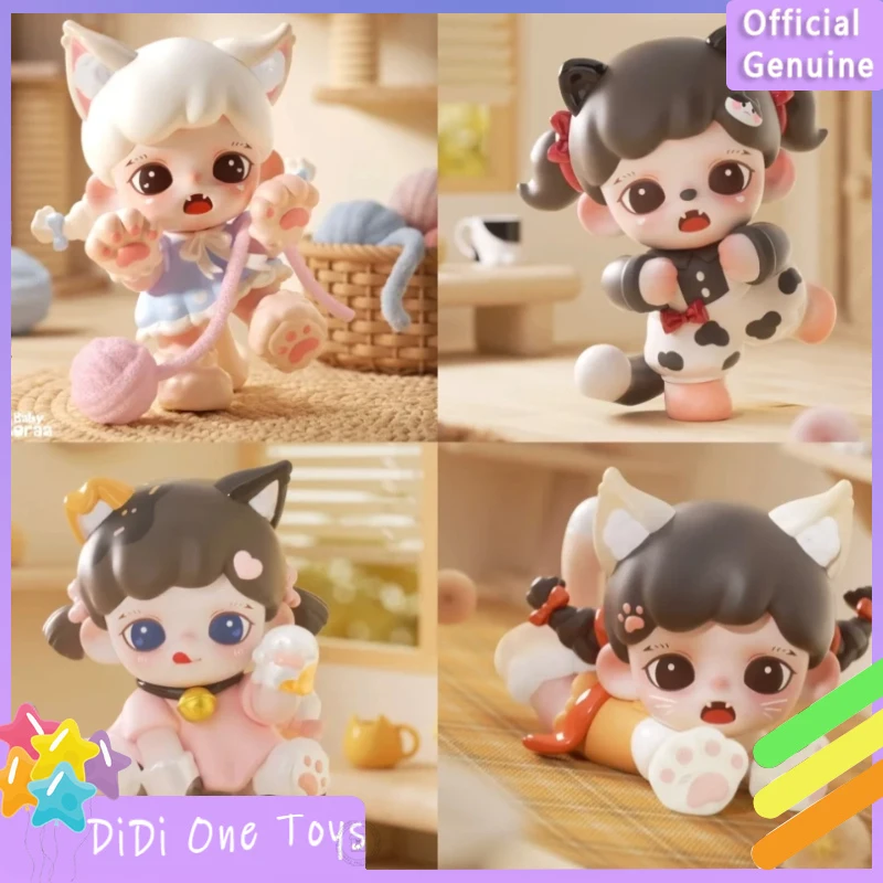 

New Genuine Baby Zoraa Meow Eat Face Series Blind Box Cute Figurines Collection Desktop Ornament Fashion Trend Gift