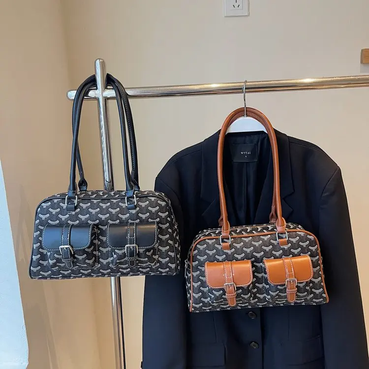 Solid Color Commuter Diaper Bag Elegant Leather Retro Square Satchel Unique Leisure Business Tote For Shopping - view 4