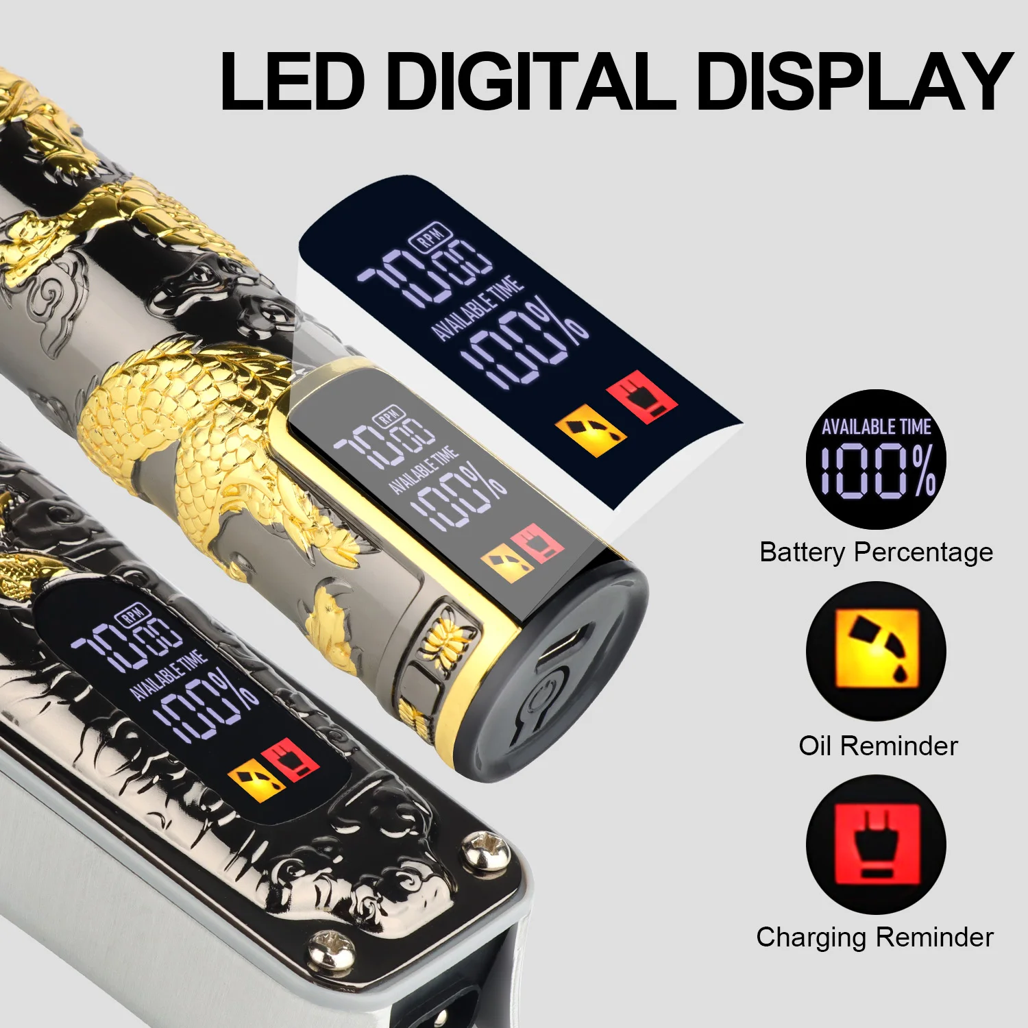مجموعة مشابك شعر للرجال على شكل حرف T مجموعة مشابك شعر احترافية لاسلكية مع شاشة LED لقص الشعر هدية