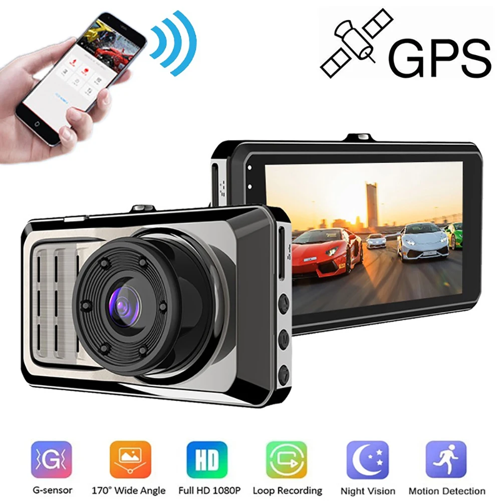 

Видеорегистратор 1080P Full HD Drive Видеорегистратор GPS Wi-Fi Автомобильный видеорегистратор Автомобильные аксессуары Черный ящик Авто видеорегистратор Регистратор Камера заднего вида