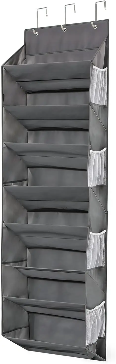 

Over the Door Shoe Organizer Hanging with 8 Mesh Pockets 8 Wire Large Deep Pockets, 50lbs Weight