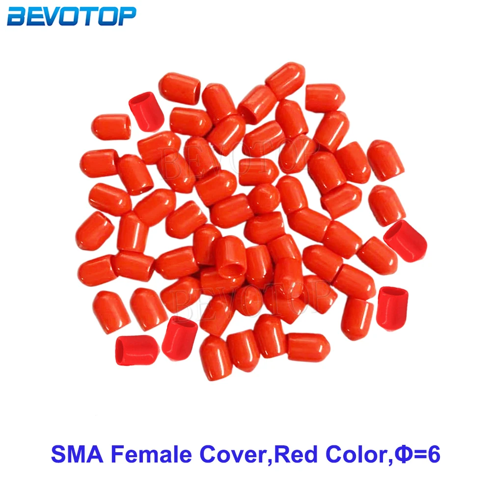 Red SMA Female Rubber Covers Dust Cap Φ=6mm for SMA Connectors Plastic Covers Dust Cap Male/Female Connector