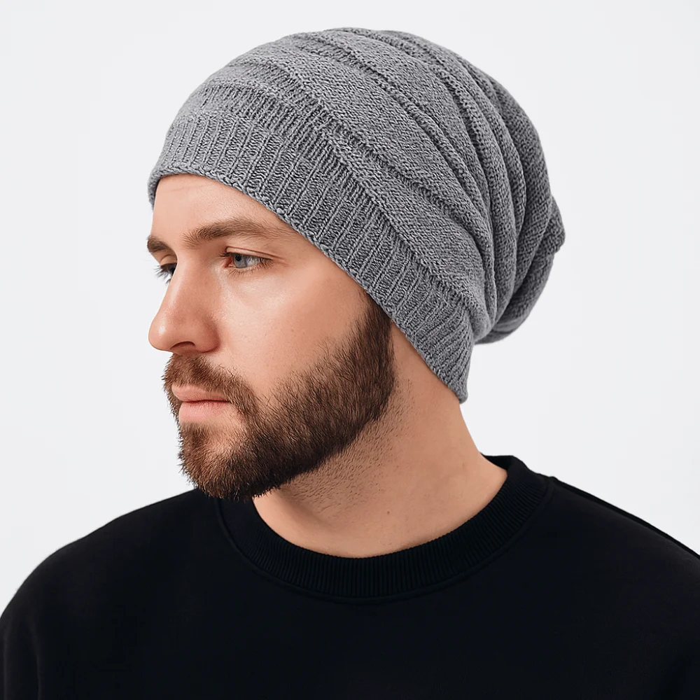

Simple Woolen Knitted Pullover Hat Keep Warm Coldproof Woolen Hat Ear Protection Velvet Beanies Cap Outdoor