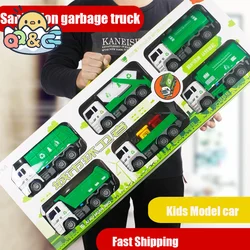 Kids Inertia Rubbish Sanitation vehicles Fire truck firefighter diecasts & toy Excavator tractor Car Model Toys for boy children