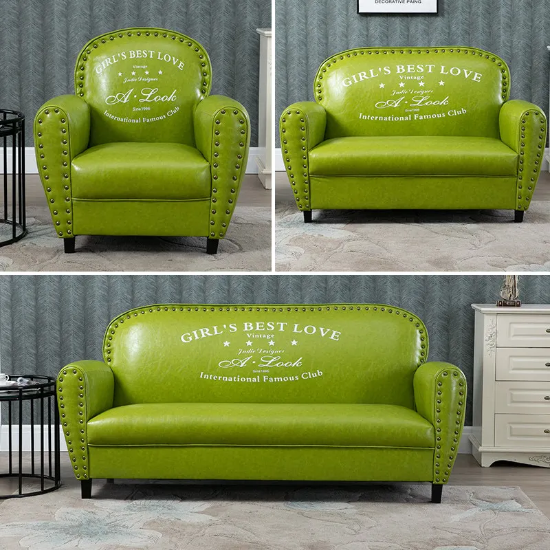 Petit canapé et mobilier pour magasin de vêtements, chambre à louer en unité compacte, café-bar économique rétro, style dessin animé, simple, double, triple