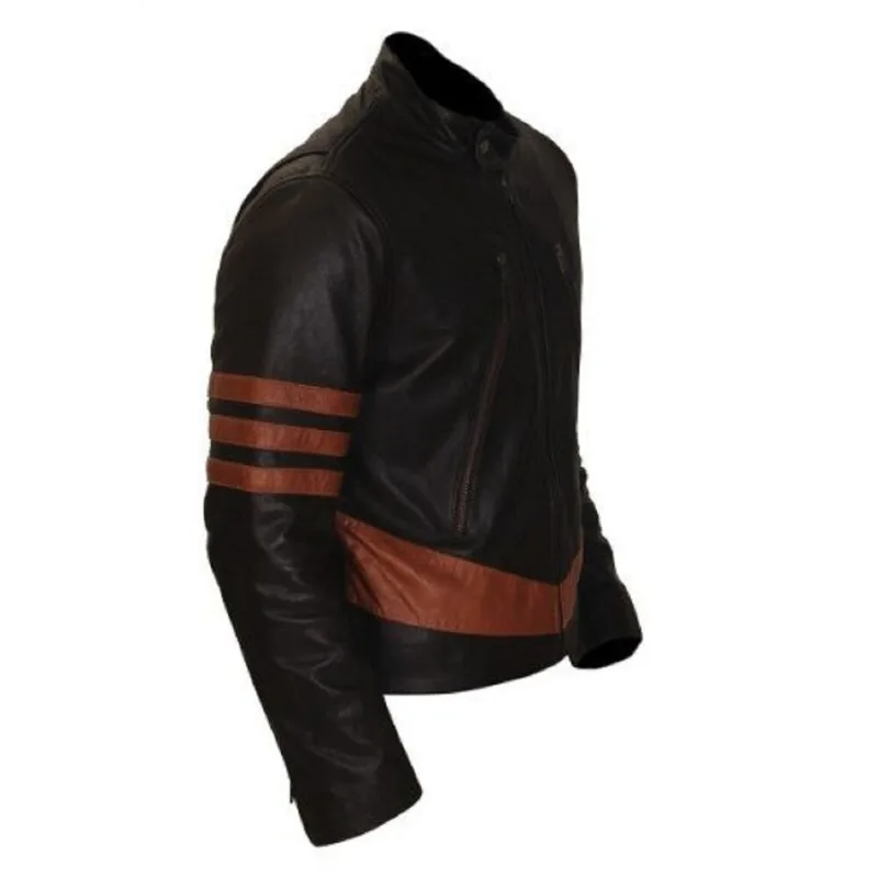 Black and Brown Leather Jackets Men's Genuine Leather Jackets Fashionable Trend