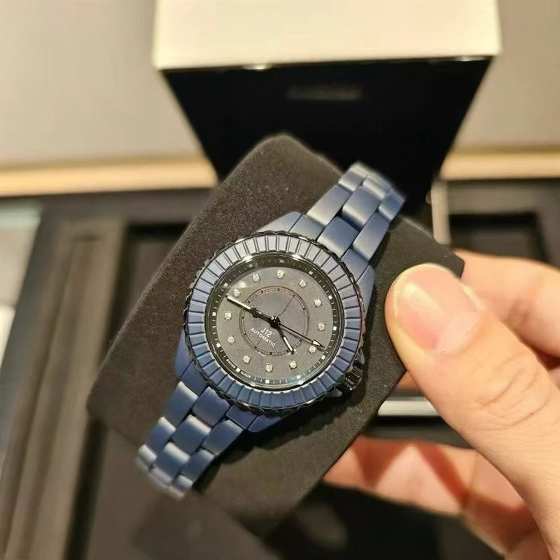 Couple watch blue matte precision ceramic Internet celebrity watch for men and women
